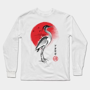 Heron sumi-e Long Sleeve T-Shirt